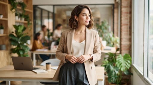 Mujer profesional durante una jornada de liderazgo