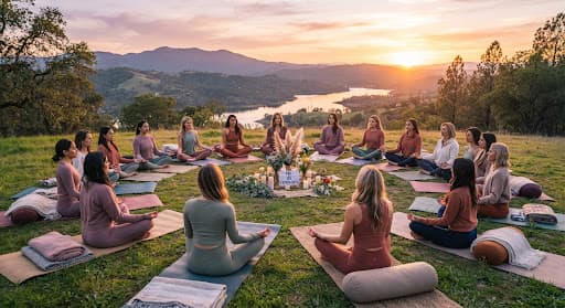 Círculo de bienestar al aire libre